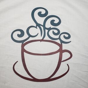 Decorative Metal Coffee Cup Wall Hanging Outline 12 x 9